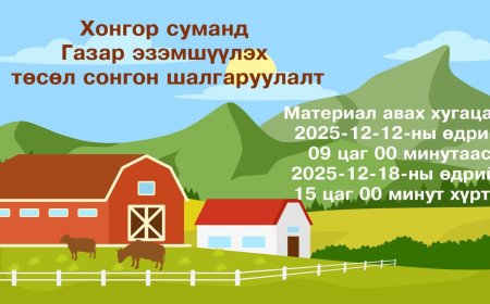 Газар эзэмшүүлэх төсөл сонгон шалгаруулалт